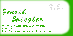 henrik spiegler business card